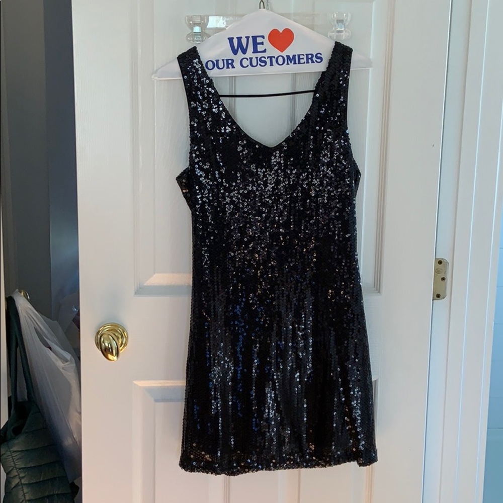 Black sequin dress